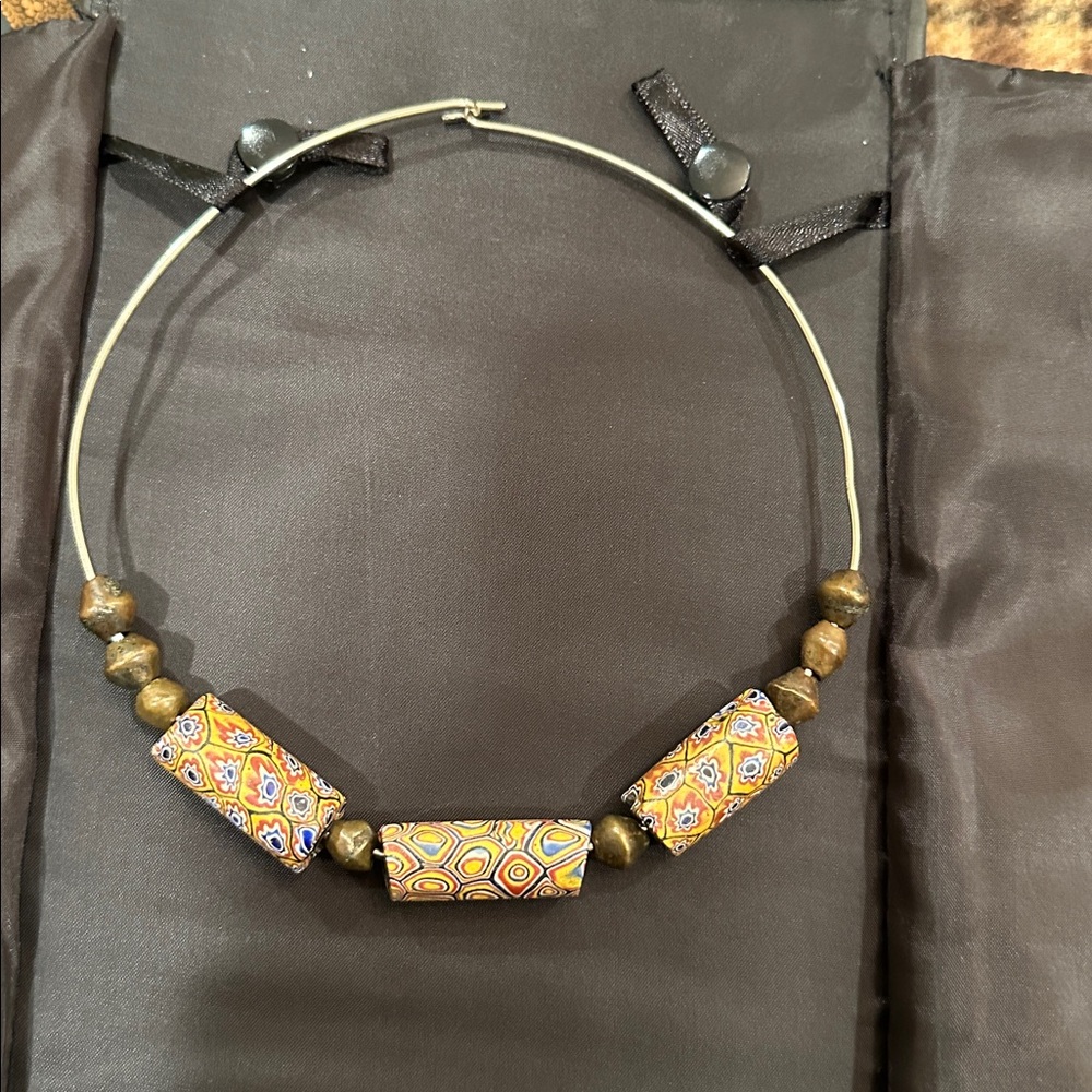 VENETIAN MILLEFIORI GLASS TRADE BEADS Necklace. VINTAGE - Picture 5 of 16